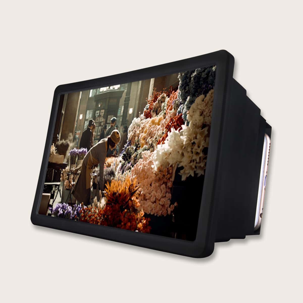 

1pc Screen Amplifier Phone Holder, Black