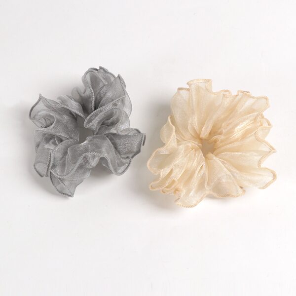 

2pcs Simple Mesh Scrunchie, Multicolor