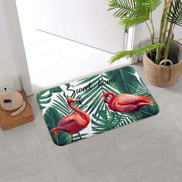 

Flamingo Print Floor Mat, Multicolor