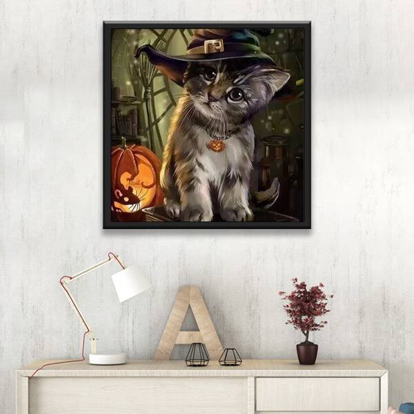 

Halloween Cat Pattern DIY Diamond Painting, Multicolor