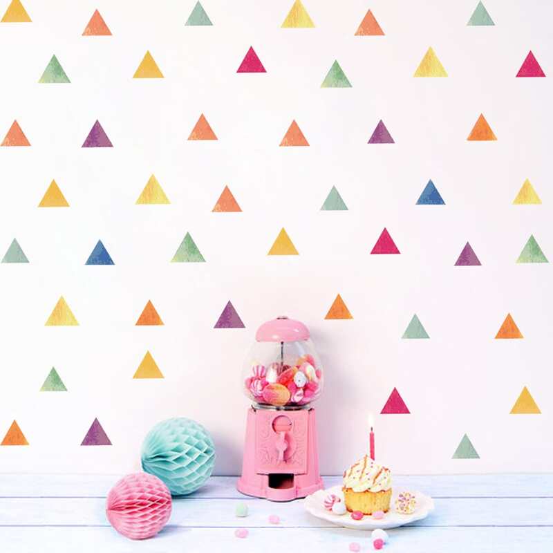 

Kids Triangle Print Wall Sticker, Multicolor