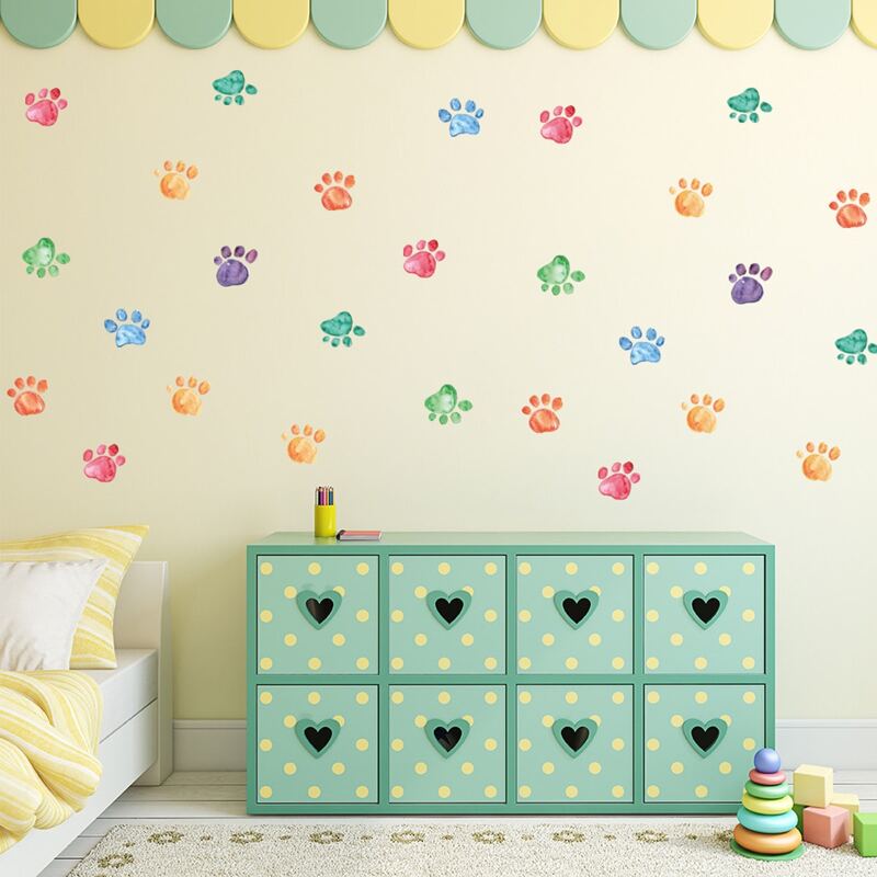 

Kids Footprint Pattern Wall Sticker, Multicolor