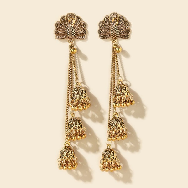 

Серьги Jhumka с бахромой, Золотистый