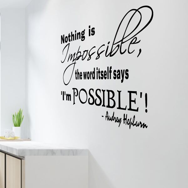 

Slogan Graphic Wall Sticker, Black