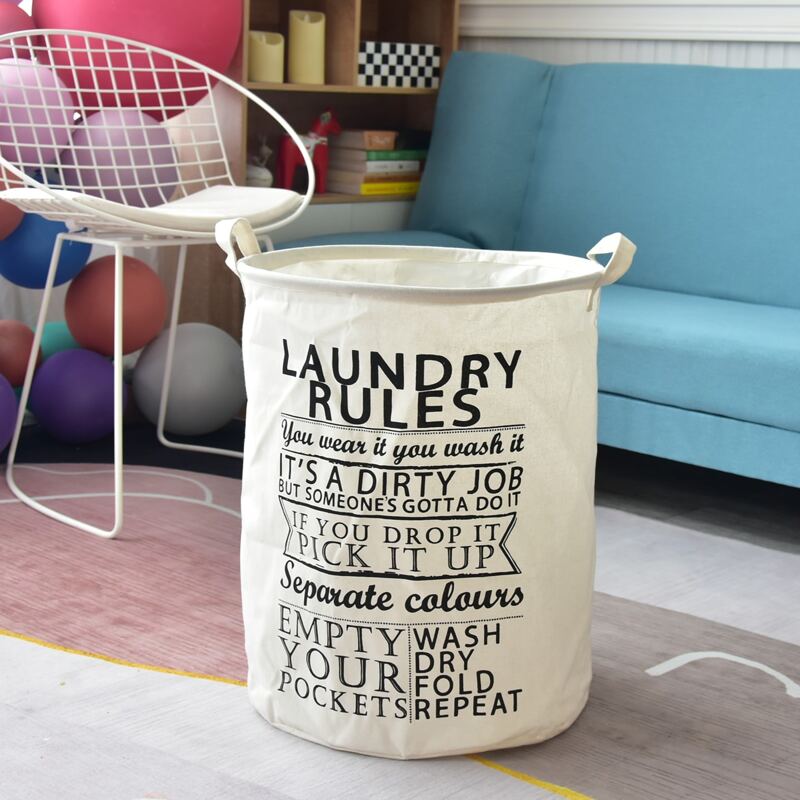 

1pc Slogan Graphic Laundry Basket, White
