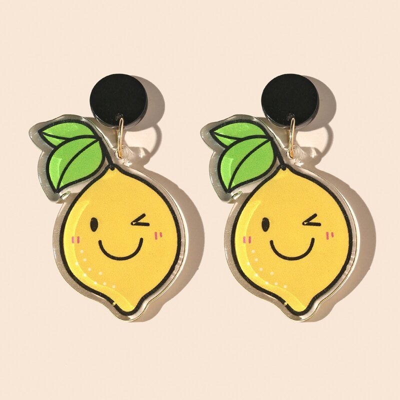 

Lemon Charm Drop Earrings, Yellow