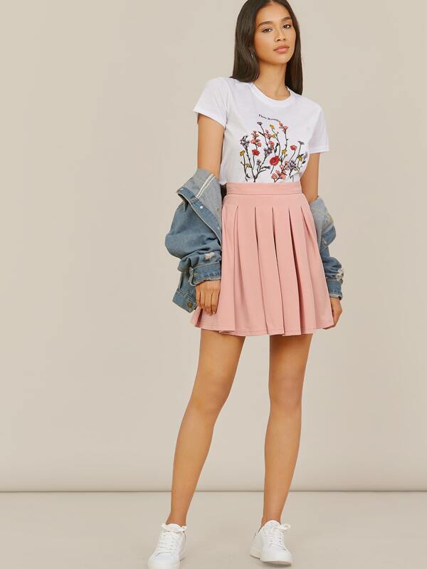 Is That The New Zip Back Boxy Pleated Skater Skirt ?? ROMWE USA