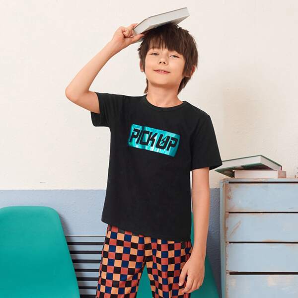 

Boys Slogan Graphic Tee, Black