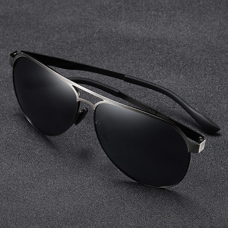 

Guys Metal Frame Polarized Sunglasses, Black