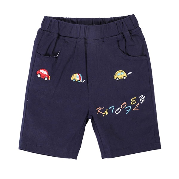 

Toddler Boys Cartoon Car Embroidery Shorts, Navy blue
