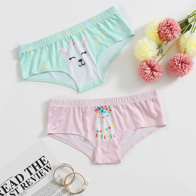 

2pack Cartoon Alpaca Panty Set, Multicolor