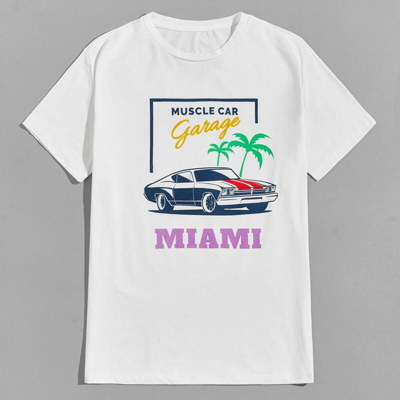 

Guys Car Graphic Tee, White