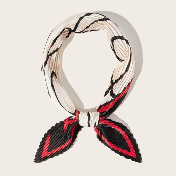 

ABSTRACT LINE PLEATED BANDANA, Multicolor