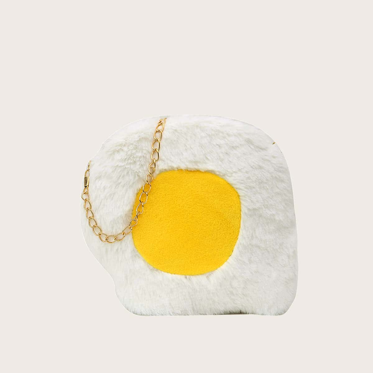 

Egg Shaped Fluffy Chain Bag, Multicolor