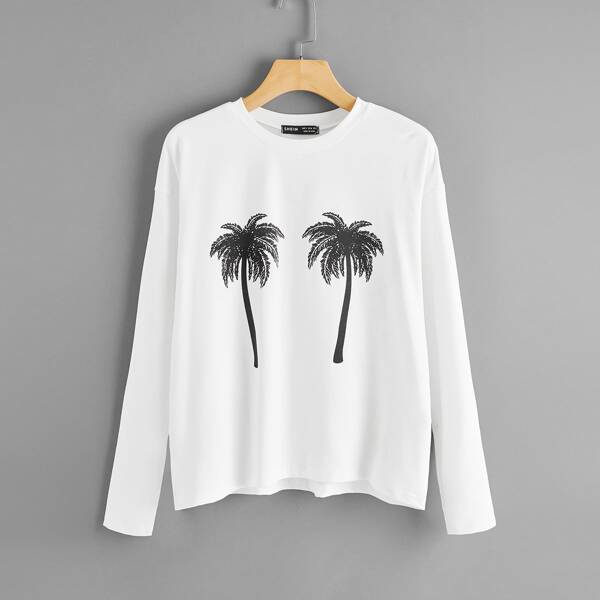 

Coconut Tree Print Tee, White