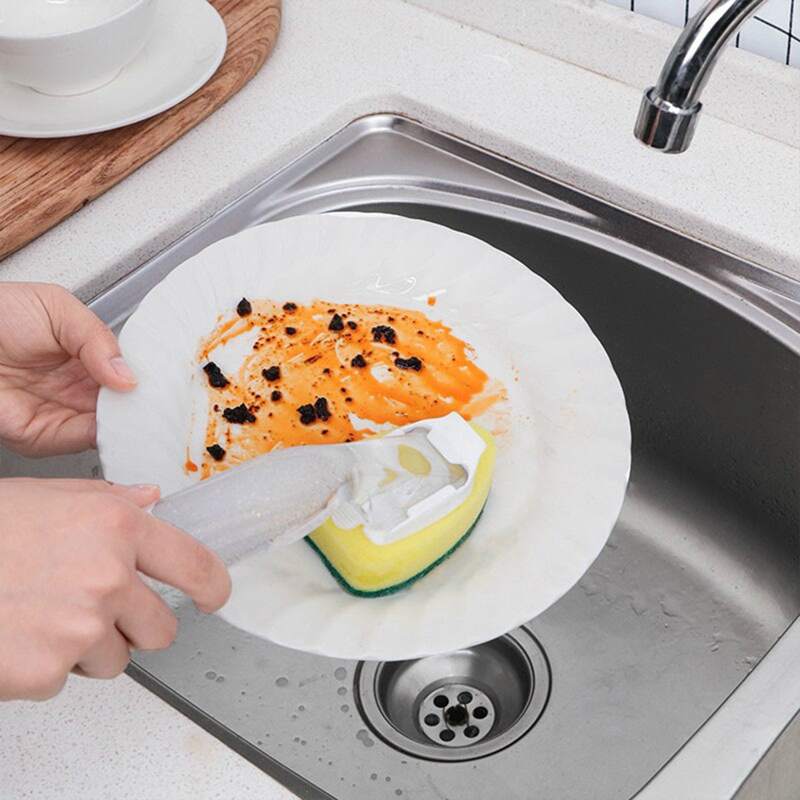 

1pc Kitchen Sponge Brush, Multicolor