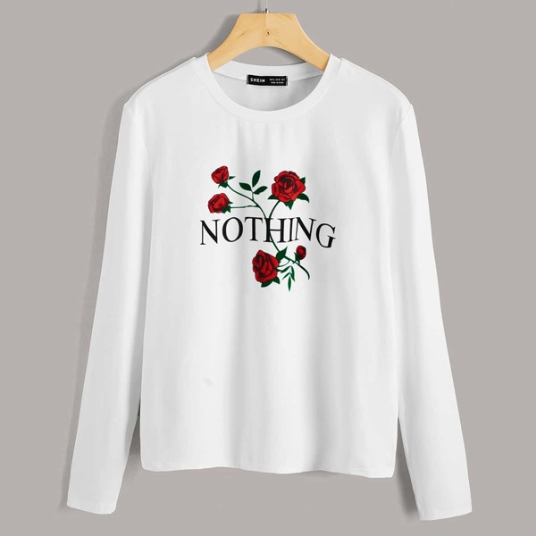 

Letter & Rose Graphic Tee, White