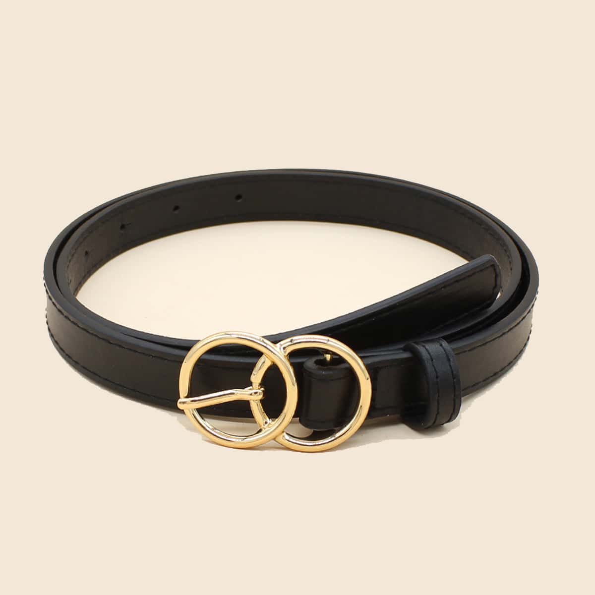 

Double O-ring Buckle Belt, Black