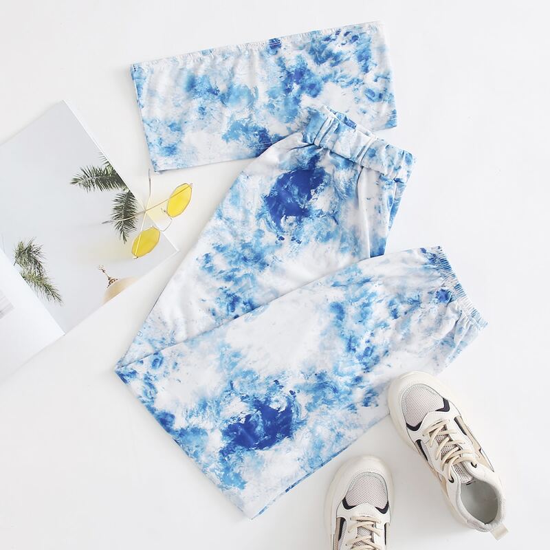 

Tie Dye Tube Top & Pants, Multicolor