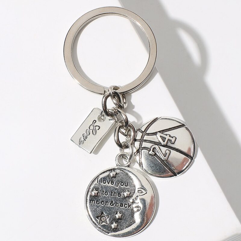 

Basketball & Coin Keychain, Silver