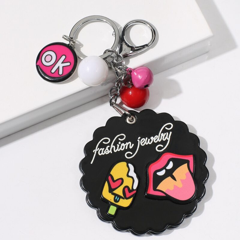 

Scallop Mirror Keychain, Multicolor