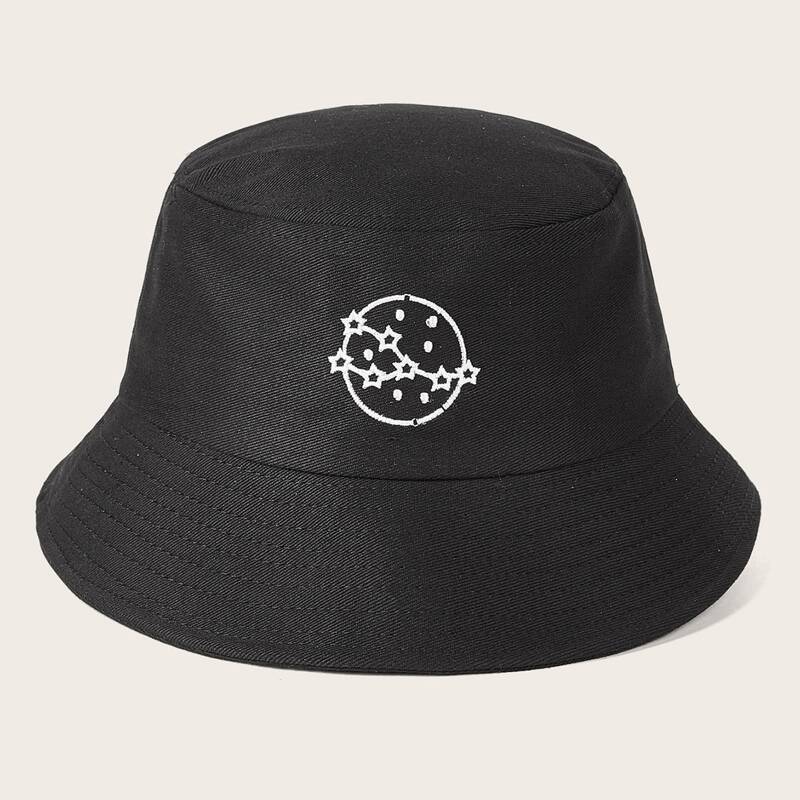 

Star Graphic Bucket Hat, Black