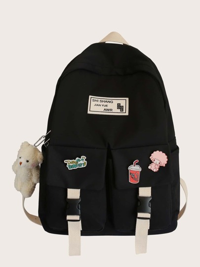 Рюкзак с мультипликационным рисунком и пряжкой