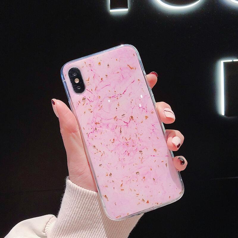 

Glitter Marble Pattern iPhone Case, Baby pink