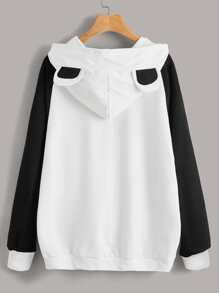 Muchica 日文圖案和熊貓印花運動衫 - 白色 - 查看 2