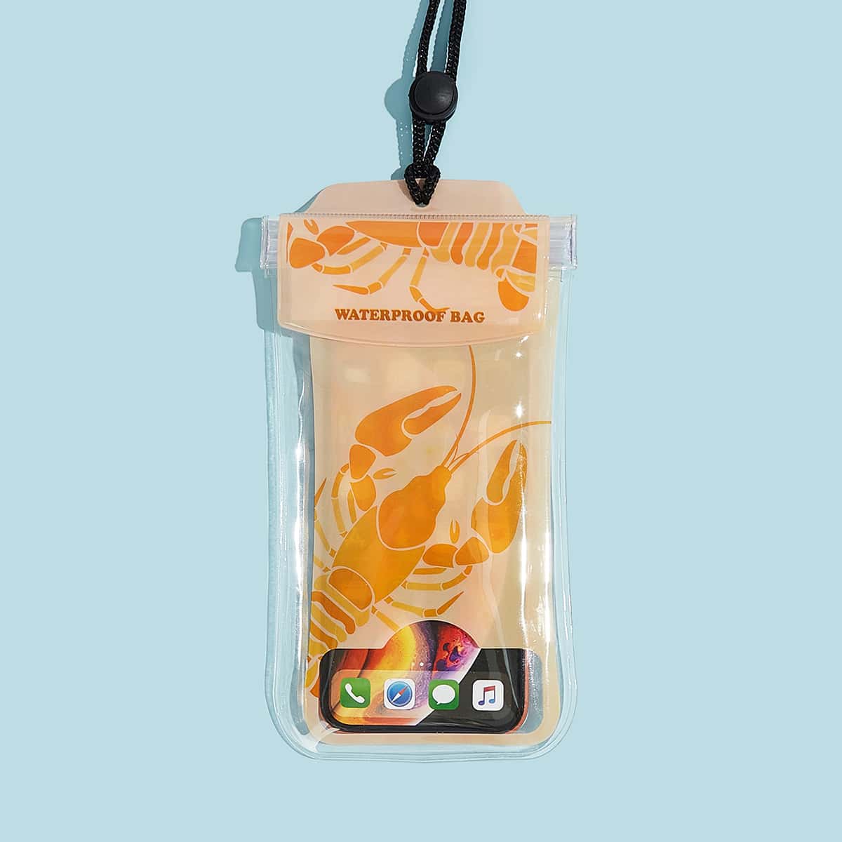 

Crayfish Pattern Waterproof Pouch Bag, Orange