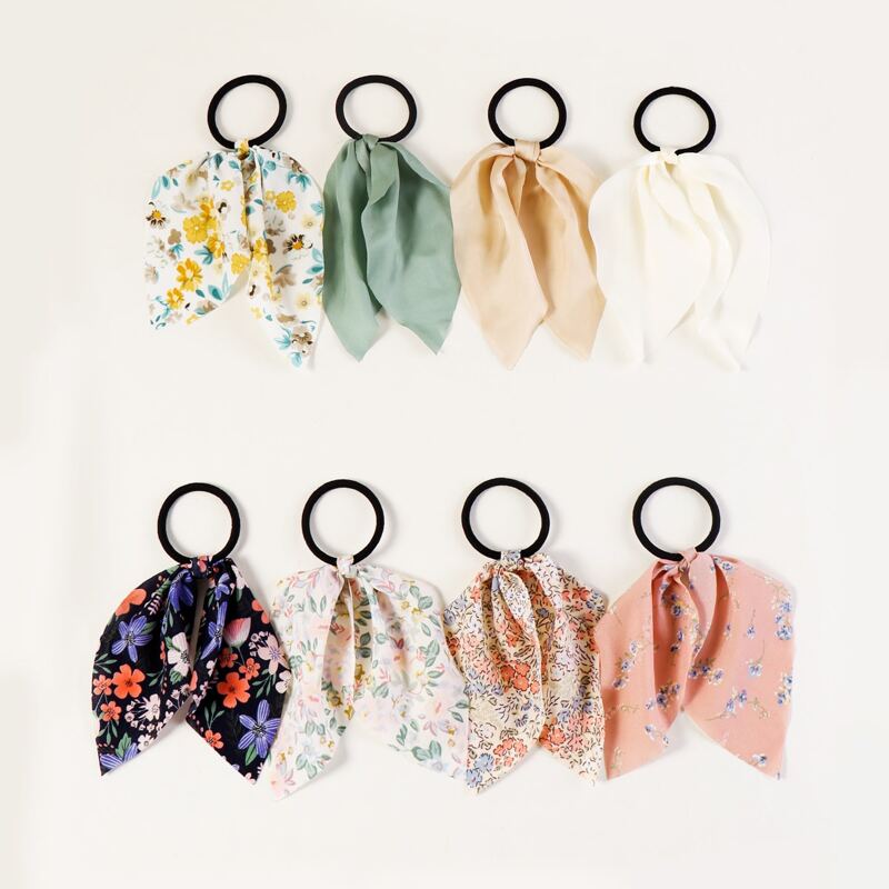 

8pcs Ditsy Floral Pattern Hair Tie, Multicolor