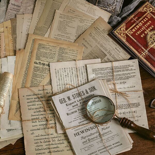 

10sheets Random Vintage Pattern Material Paper, Multicolor
