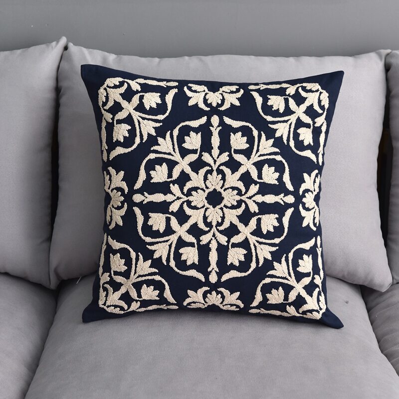 

Floral Jacquard Cushion Cover Without Filler, Multicolor