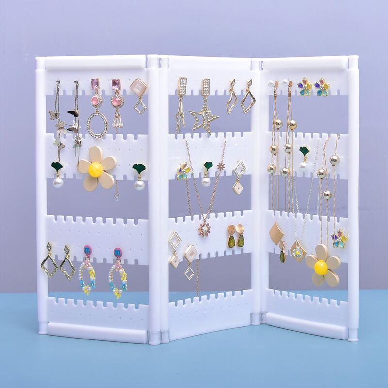 

1pc Foldable Ear Jewelry Rack, White