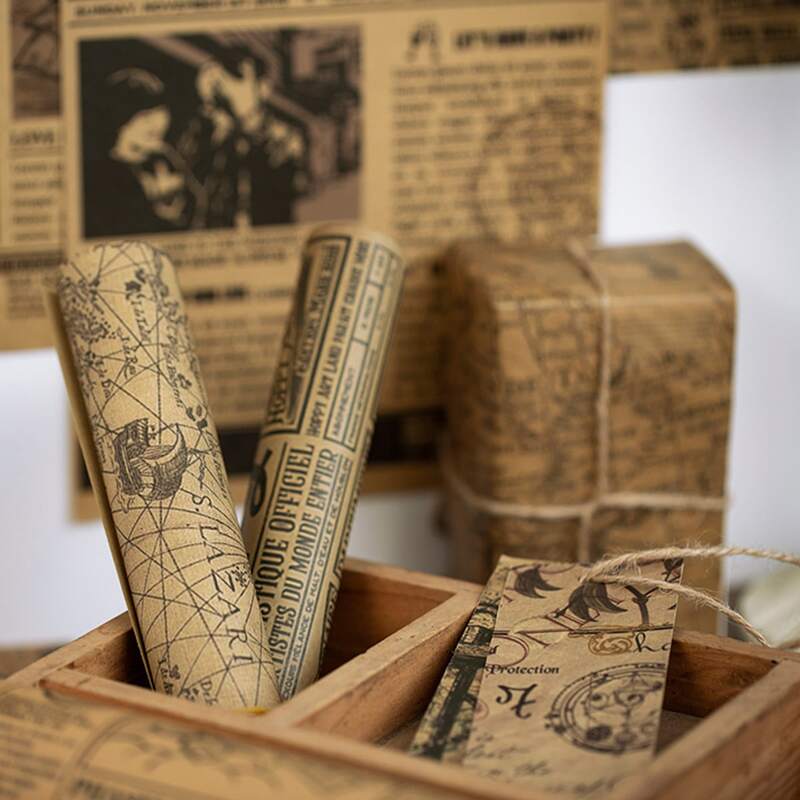 

1pack Vintage Pattern Random Material Paper, Multicolor