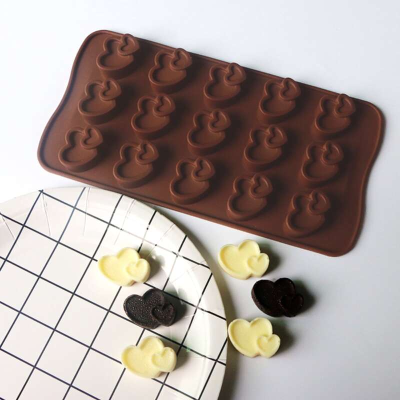 

Heart Design Chocolate Mold, Coffee brown