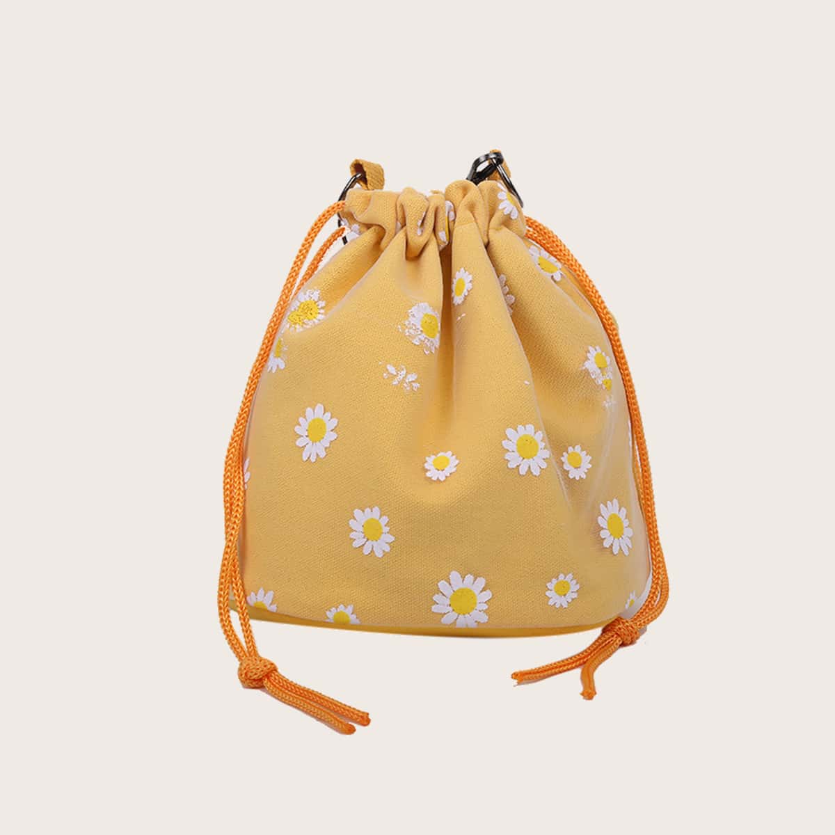 

Daisy Drawstring Bucket Bag, Yellow