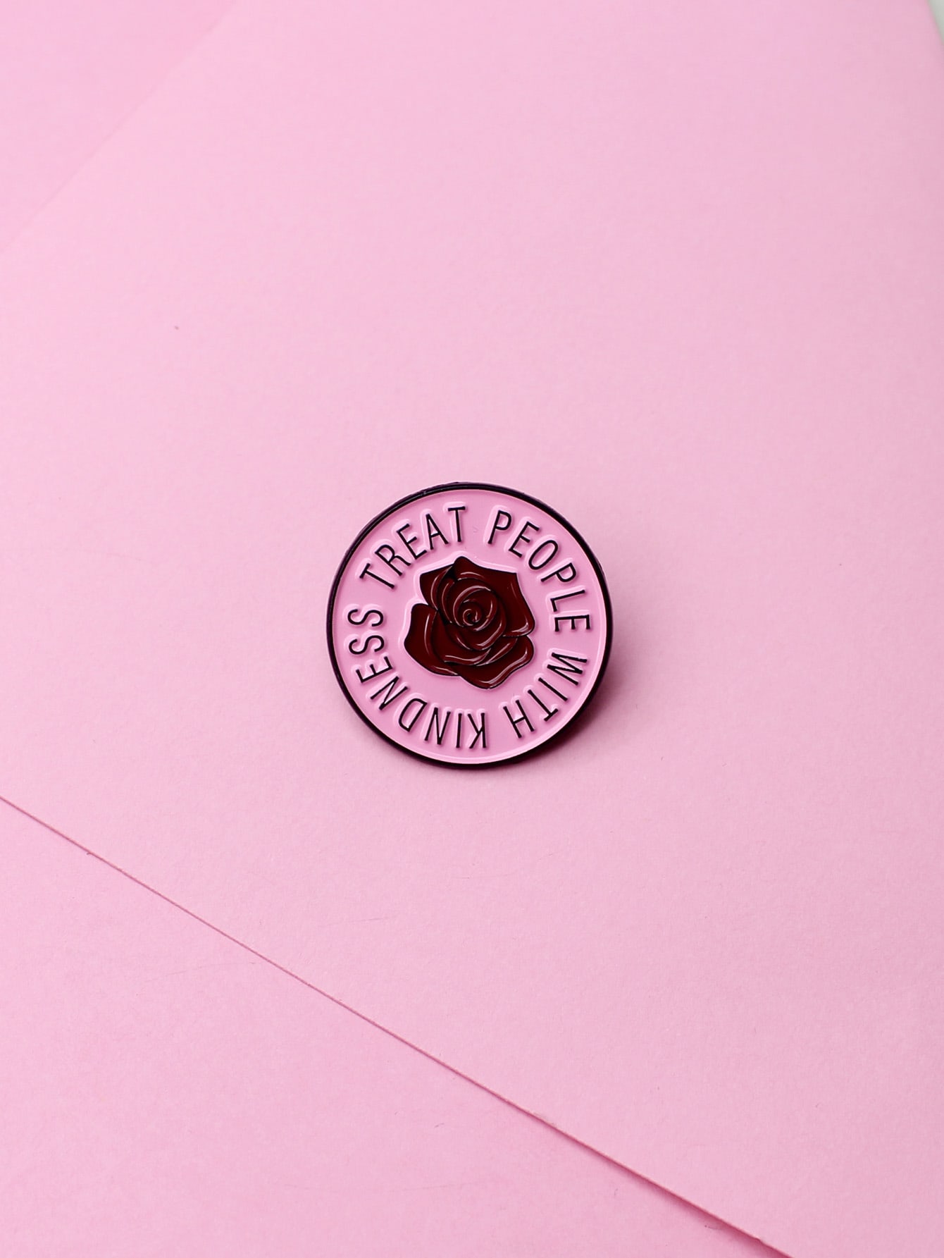 Broche con patrón de rosa | Moda de Mujer | SHEIN México