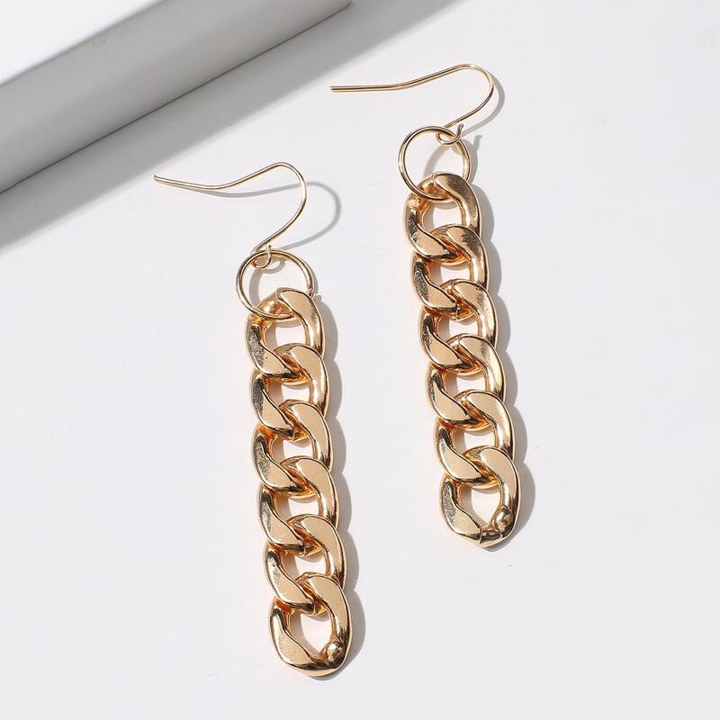 

Chain Drop Earrings, Gold