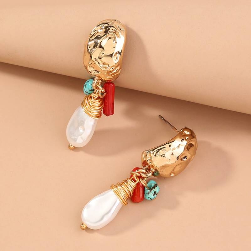

Faux Pearl Drop Earrings, Multicolor