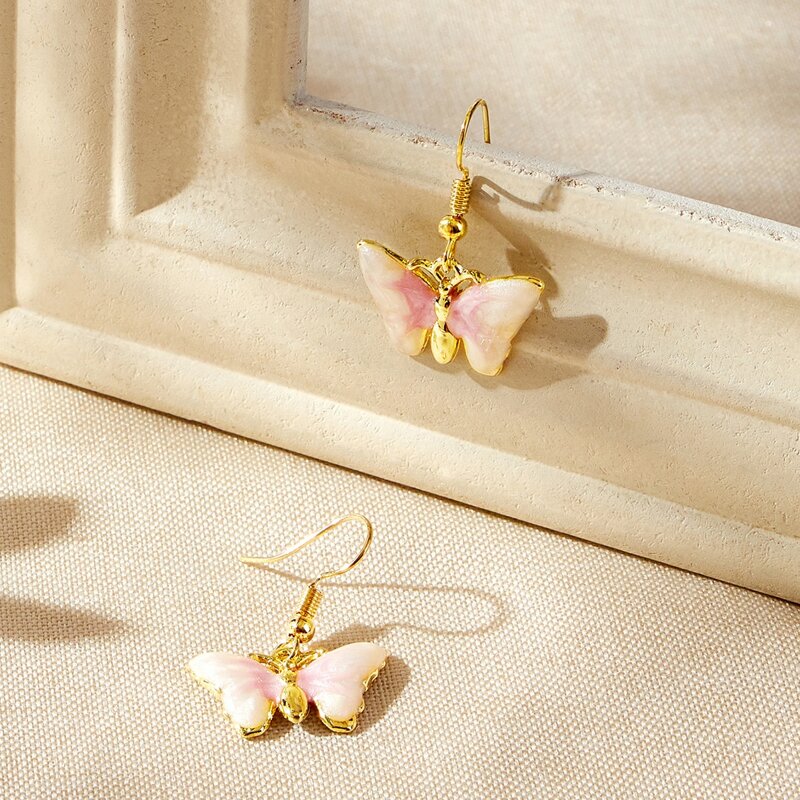 

Butterfly Drop Earrings, Multicolor