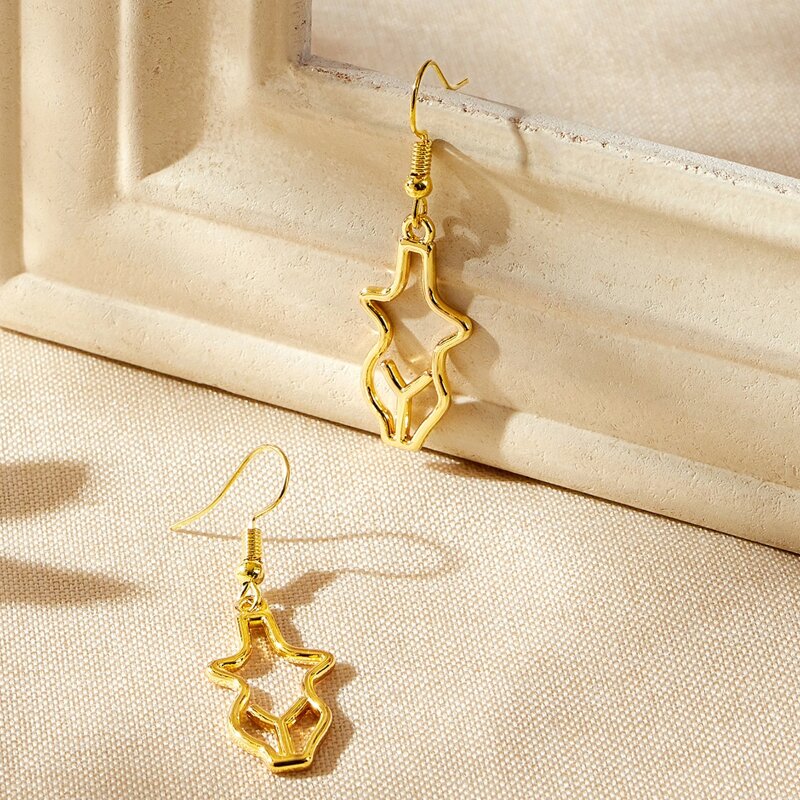 

Geo Drop Earrings, Gold
