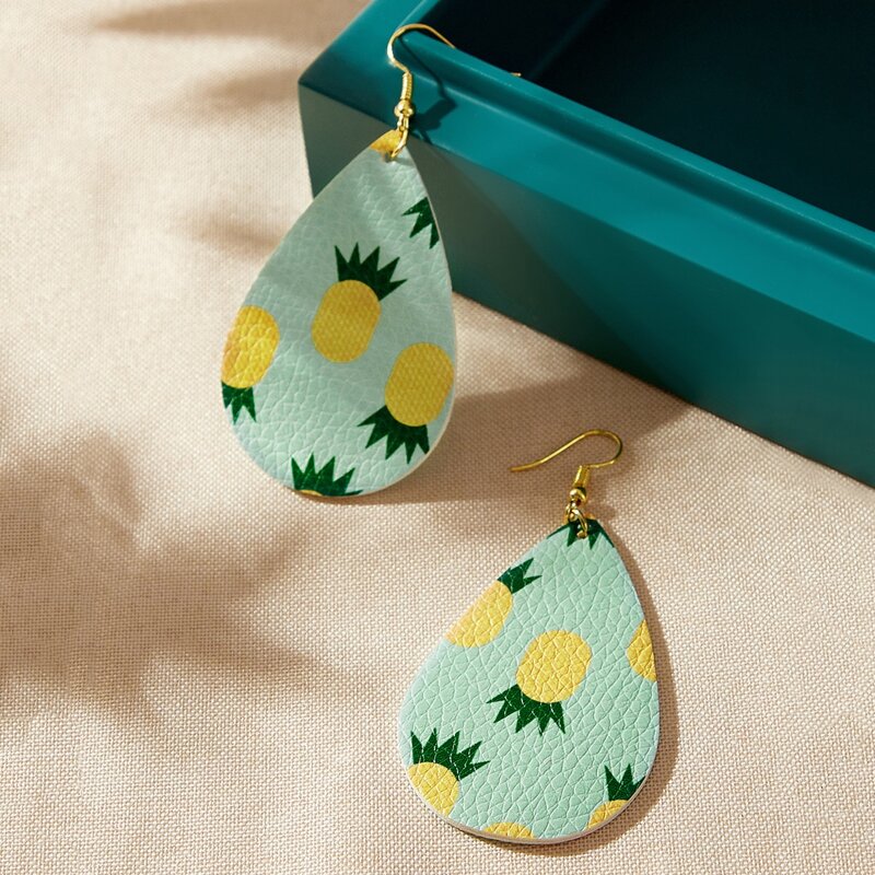

Pineapple Water Drop Earrings, Mint green