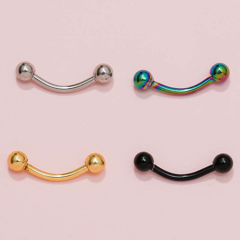 

4pcs Ball Decor Nose Ring, Multicolor
