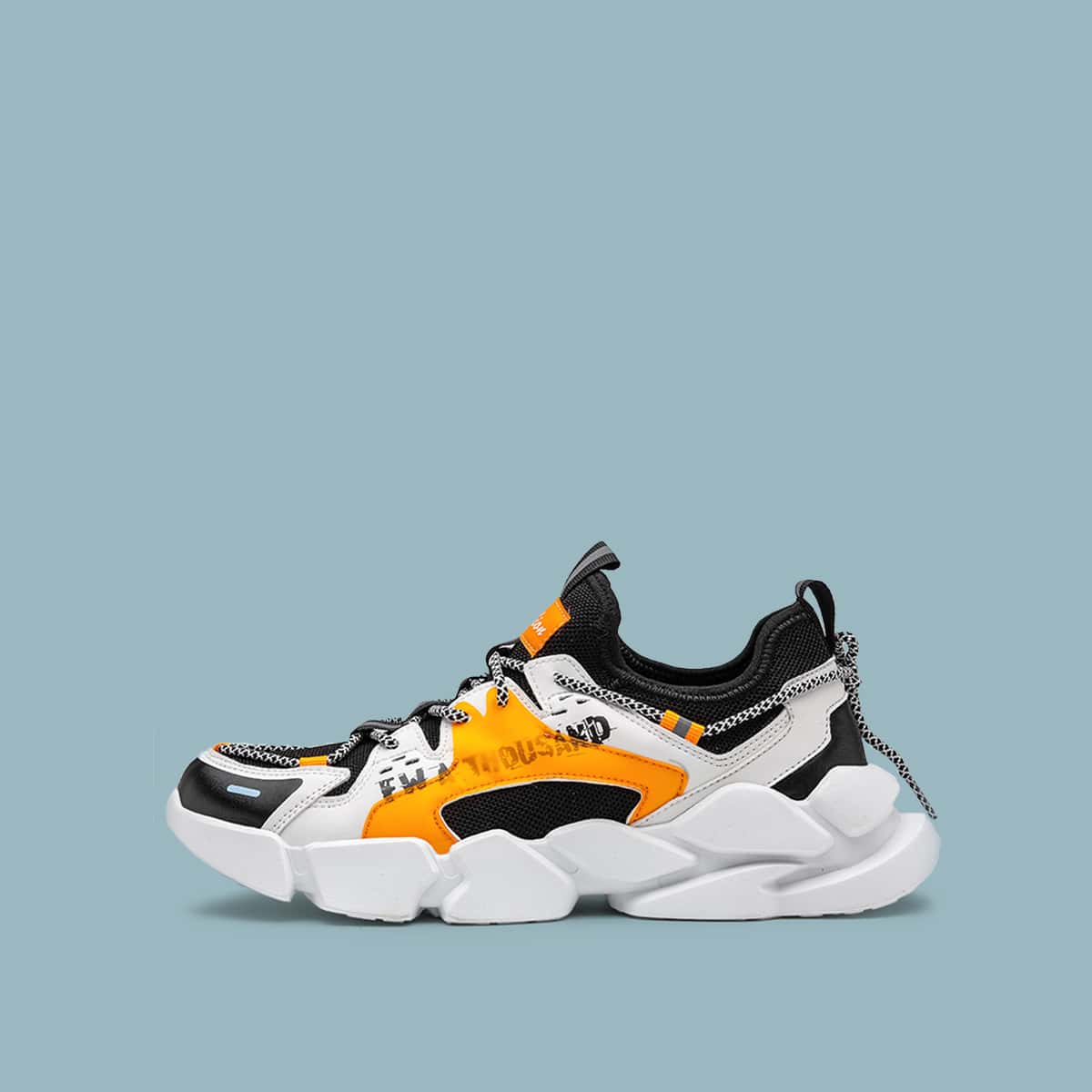 

Guys Lace-up Decor Wide Fit Sneakers, Orange
