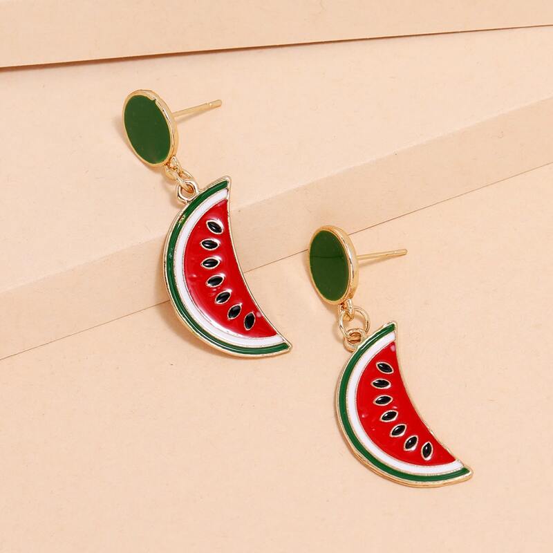 

Watermelon Drop Earrings, Red