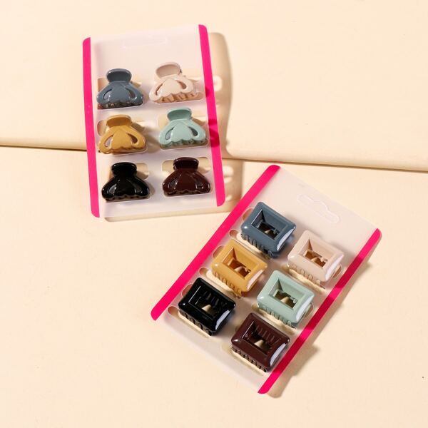

12pcs Colorful Hair Claw, Multicolor