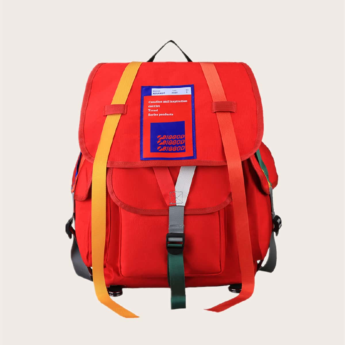 

Guys Letter Patch Flap Backpack, Red