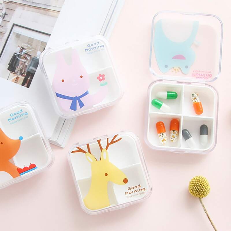 

1pc Cartoon Graphic Random Pill Box, Multicolor