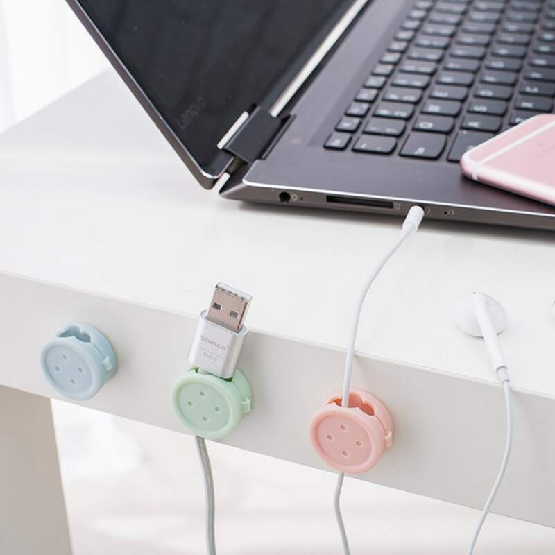 

8pcs Button Shaped Random Data Cable Organizer, Multicolor